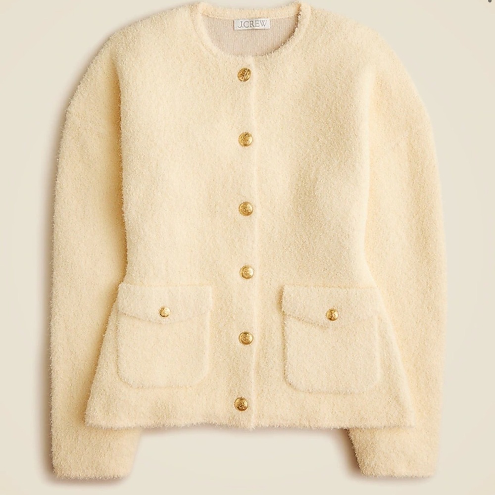 J. Crew Cream Cardigan Sweater with Tailored Design